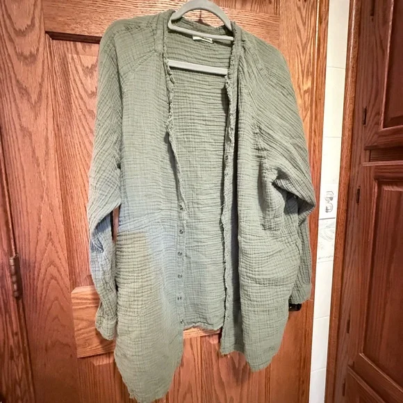 NATURAL LIFE Olive Green Textured Cardigan - Picture 1 of 6